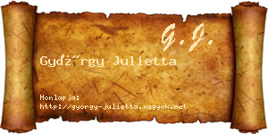 György Julietta névjegykártya